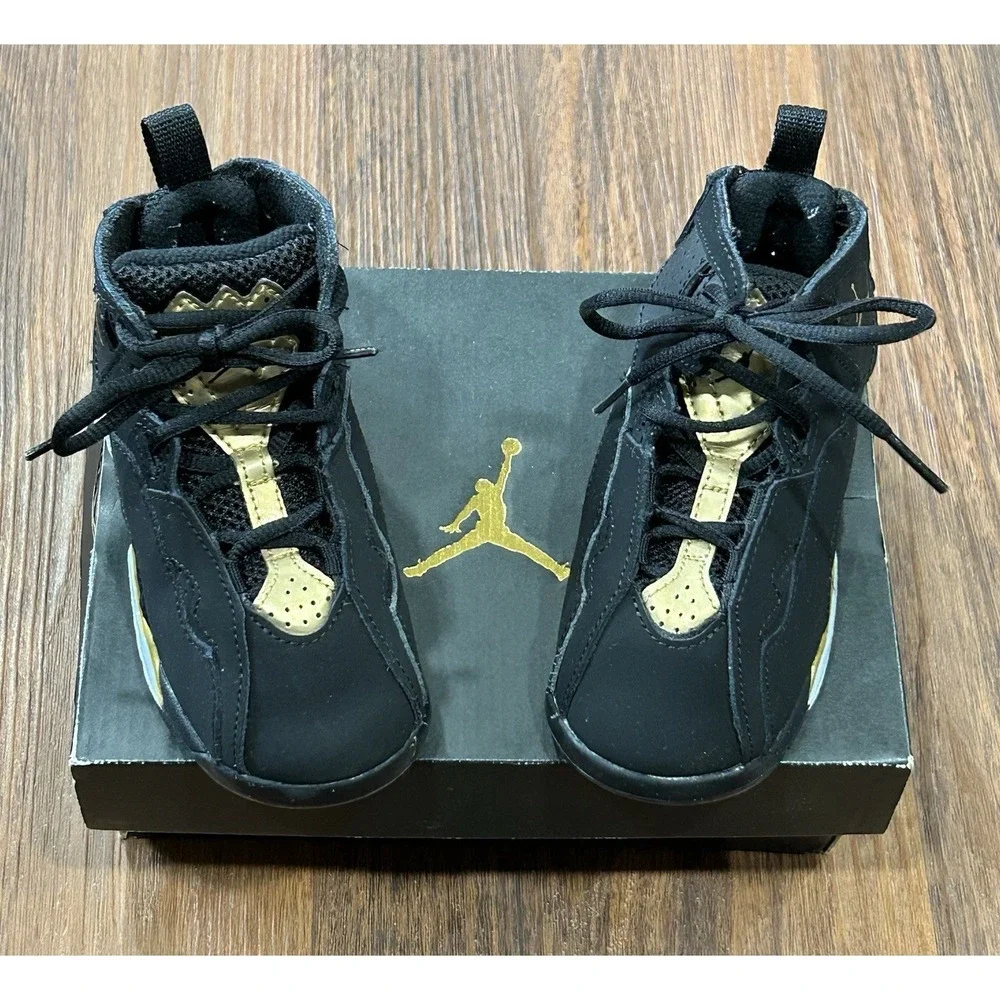 Jordan True Flight TD 'Black Metallic Gold' 2019 Size 8C 343797 070